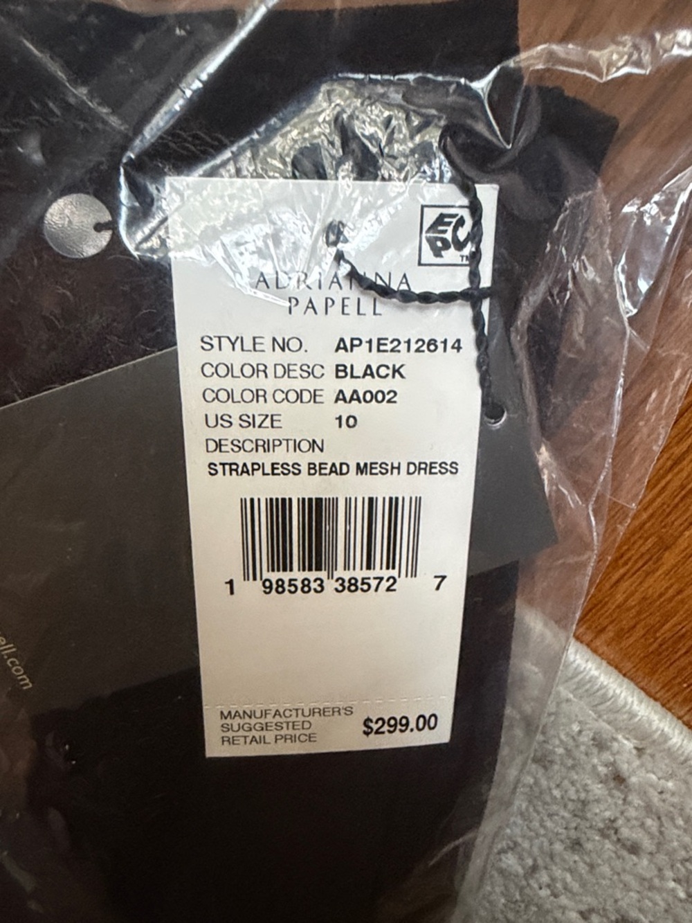 Strapless Sequin Ruffle Combo Gown In Black - Picture 6 of 6